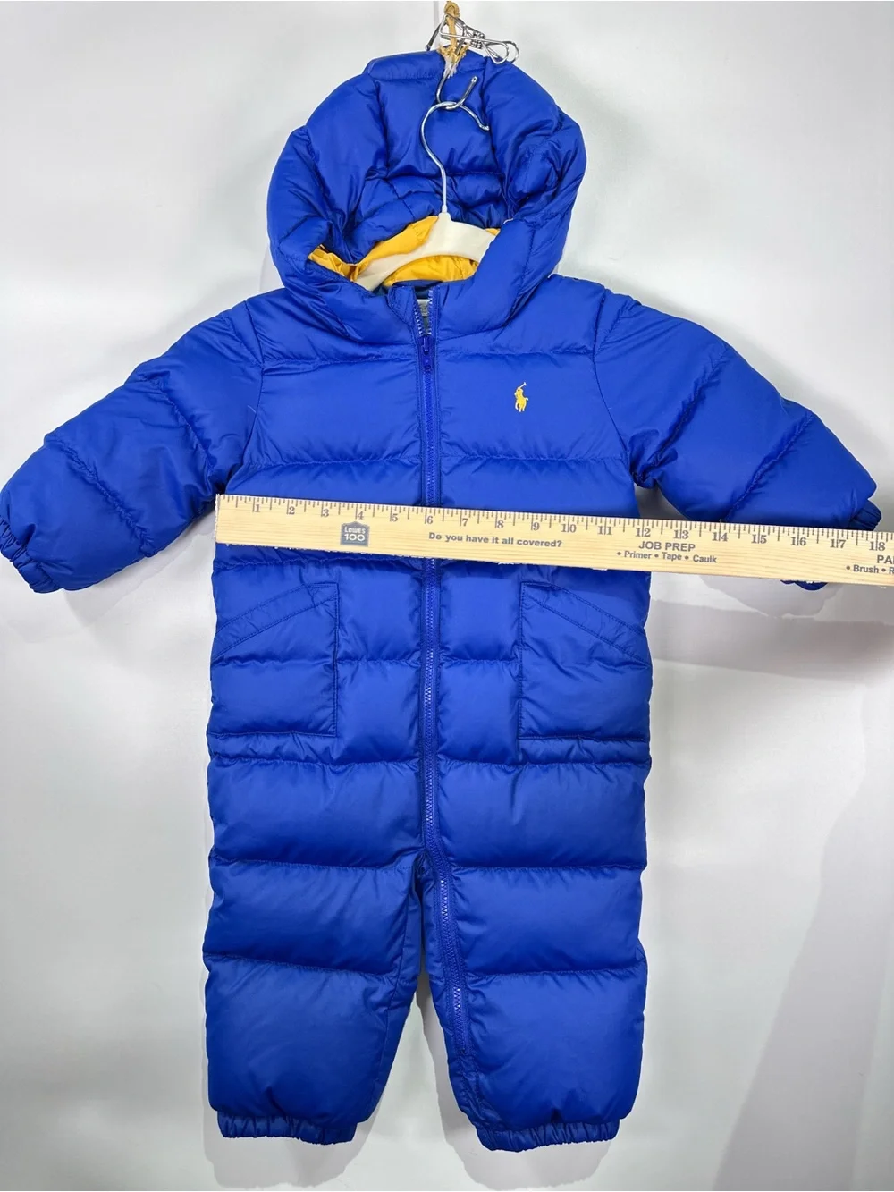 Ralph Lauren Hooded Puffer Snowsuit Bunting Down Blue 9M
